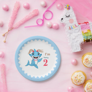 Prato De Papel Aniversário do tubarãozinho