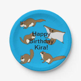 Prato De Papel Aniversário dos Esquilos Voadores