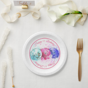 Prato De Papel Aniversário dos guarda-chuvas tropicais da bebida