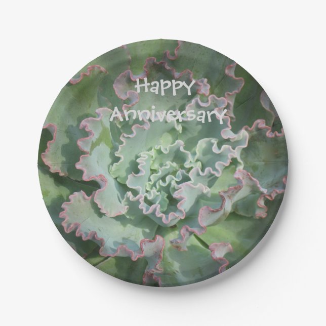 Prato De Papel Aniversário Echeveria Paper Plate (Frente)