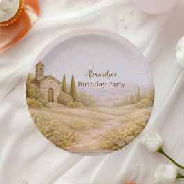 Prato De Papel Aniversário Floral Campestre Romântico
