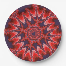 Prato De Papel Aniversário Fratural Vermelho, Azul e Rosa