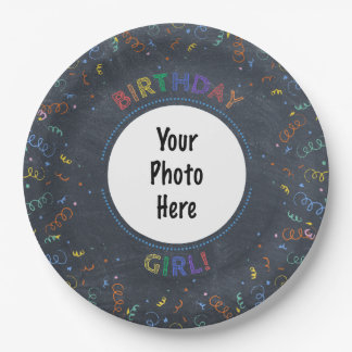 Prato De Papel Aniversário Garota Feliz Aniversário
