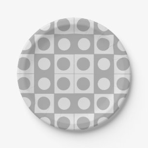 Prato De Papel Aniversário Geométrico Abstrato Meados do Século