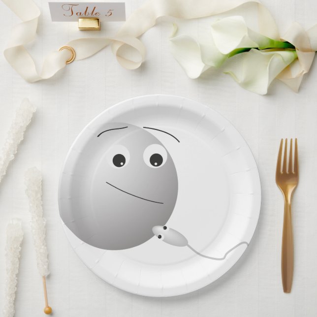 Prato De Papel aniversário, ovo, esperma, feliz aniversário, amor (Casamento)