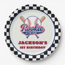 Prato De Papel Aniversário Personalizado Do Ano Do Baseball