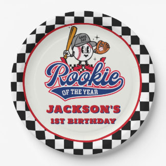 Prato De Papel Aniversário Personalizado Do Ano Do Baseball