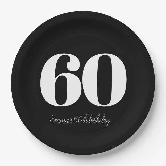 Prato De Papel Aniversário personalizado e sofisticado (Frente)