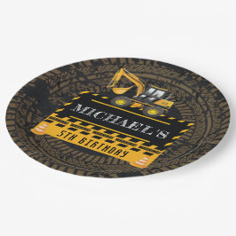 Prato De Papel Aniversário Personalizado Em Construção