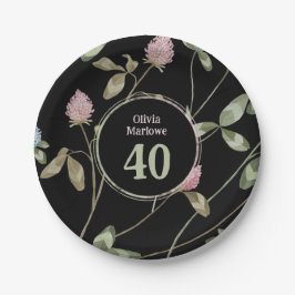 Prato De Papel Aniversário Romântico - Floral de Vestuário Rosa P