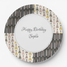 Aniversário Rosa e Cinza Personalizado