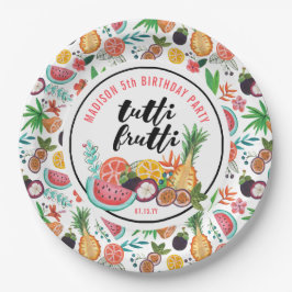 Prato De Papel Aniversário | Tutti Frutti | Placa de papel