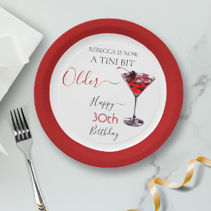 Prato De Papel Aniversário um tiquinho mais velho de coquetel de