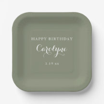 Aniversário Verde Sage Minimalista Moderna