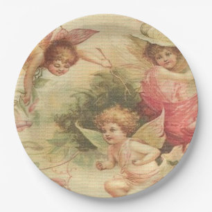 Prato De Papel Anjos, Cherubs Vintage 