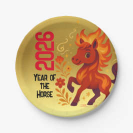 Prato De Papel Ano de Celebração do Cavalo Ano Novo Chinês
