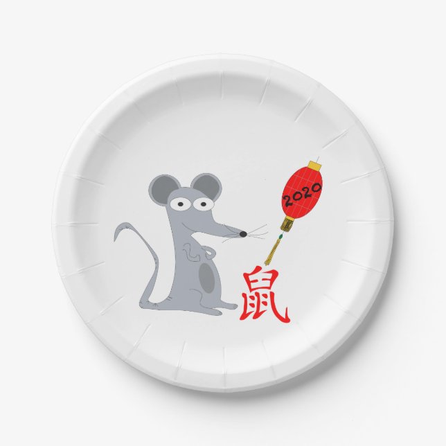 Prato De Papel Ano do Rat 2020 (Frente)