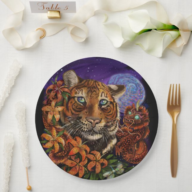 Prato De Papel Ano zodíaco chinês das placas de papel Tiger (Casamento)