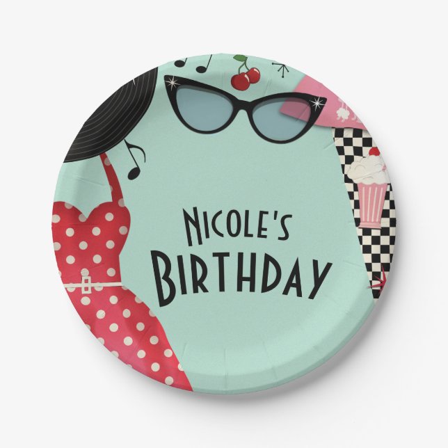 Prato De Papel anos 50 da década de 1950 se vestem do Partido da  (Frente)