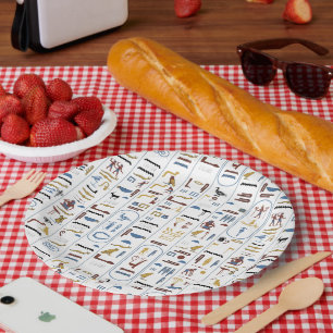 Prato De Papel Antigo Egito Faraó Hieroglifos