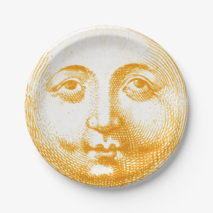 Prato De Papel Antiguidade Vintage Dourada face amarela amarela
