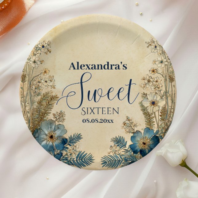 Prato De Papel Antique Botanical Art Nouveau Sweet Sixteen (Criador carregado)
