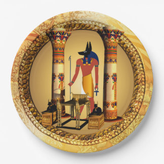 Prato De Papel Anubis o deus egípcio