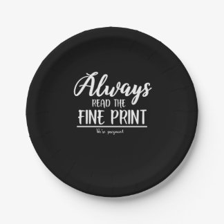 Prato De Papel Anúncio De Gravidez Leia O Impressão