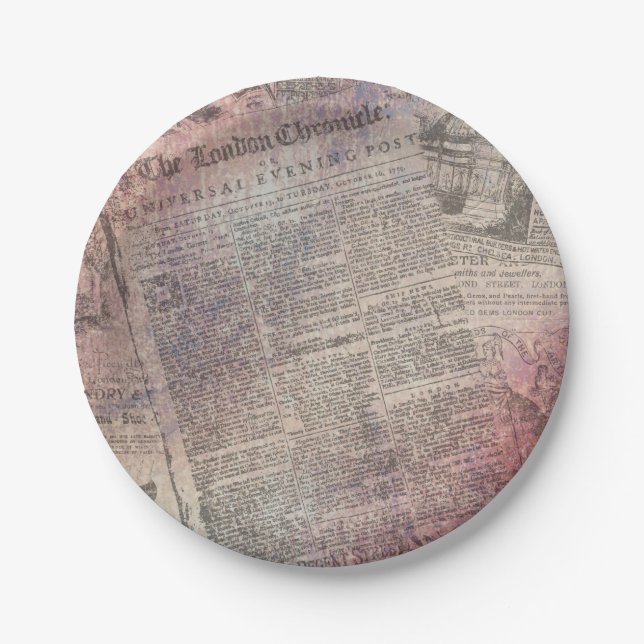 Prato De Papel Anúncios de jornal da crónica de Londres do (Frente)