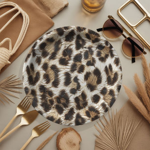 Prato De Papel Anúncios do Partido Safari Impresso do Leopardo Br
