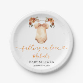 Prato De Papel Apaixonando Chá de fraldas De Roupas De Bebê Flora