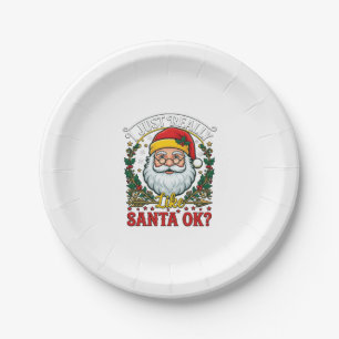 Prato De Papel Apenas Gosto Muito Do Natal Ok Papai Noel Azevinho