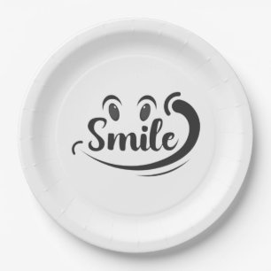Prato De Papel Apenas Sorria Sorria Mais Continue Sorrindo Manten