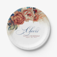 Aplausos Azul Naval Terracota Floral Grama Pampas