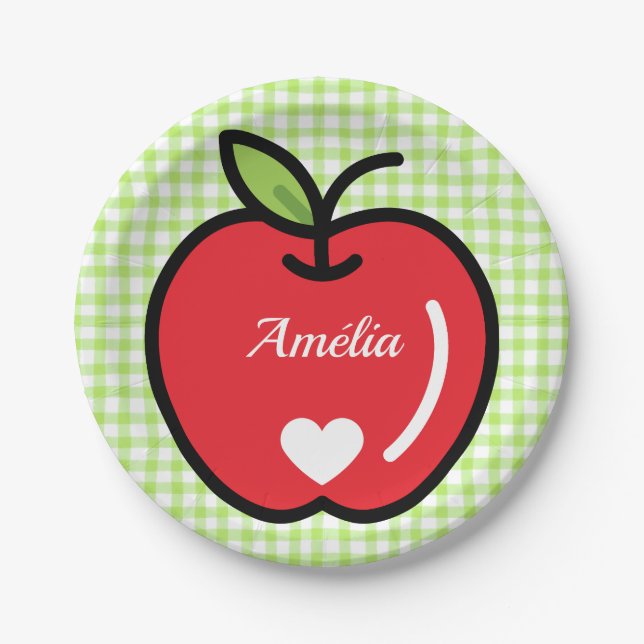 Prato De Papel Apple Baby Shower Plates  (Frente)