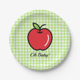 Prato De Papel Apple Baby Shower Plates – “Oh Baby !”