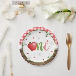 Prato De Papel Apple First Birday Plate