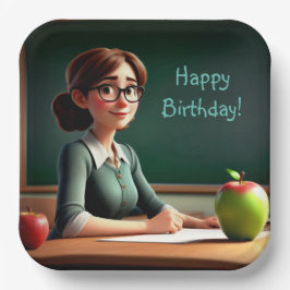 Prato De Papel Apple for Teacher Birthday