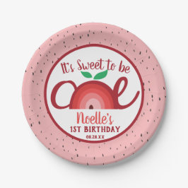 Prato De Papel Apple Rainbow, doce de ser um, papel primeiro aniv