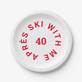 Prato De Papel Après Ski Comigo 40 Festa aniversário de 40 anos V
