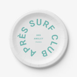 Prato De Papel Après Surf Club Turquesa Crest Social Surf