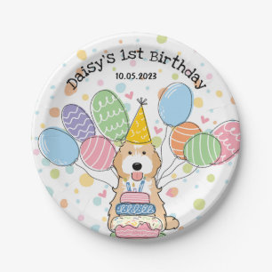 Prato De Papel Apricot White Cockapoo Cavapoo Aniversário