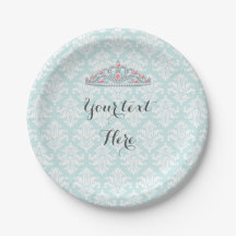 Aqua Damask Princesa Tiara Personalizar