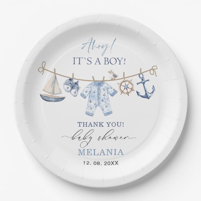 Prato De Papel Aquahoque é um chá de fraldas (Frente)