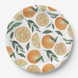 Prato De Papel Aquarela Citrino | Sobremesa de Casamento Laranja