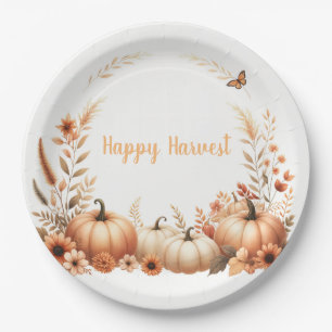 Prato De Papel Aquarela Feliz Colheita