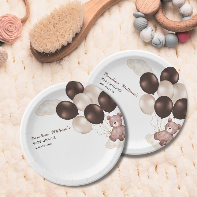 Prato De Papel Aquarela podemos esperar chá de fraldas (Criador carregado)