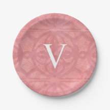 Aquarela Rosa Monogramada