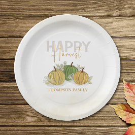 Prato De Papel Aquarela Simples Abóbora De Cabra Feliz Colheita