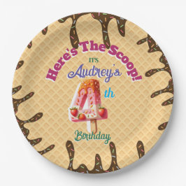 Prato De Papel Aqui está o Convite para Cones de Waffle Scoop